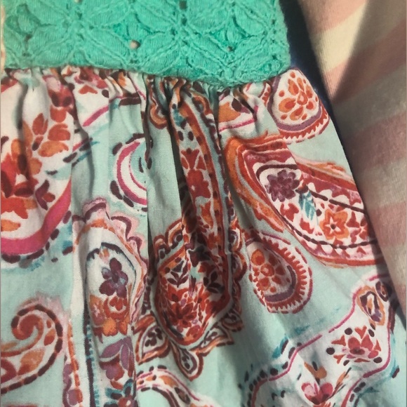 Infant Multicolor Dress. Stripes, Paisley, and Lace Pattern. Size 12 Months. EUC - Picture 4 of 8